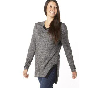 Smartwool Shadow Pine Tunic Sweater Black Moonbeam Marl L